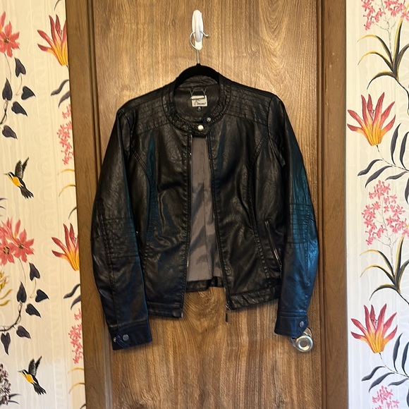 Jou Jou Jackets & Blazers - Black Medium Faux Leather Jacket Fitter MotoCross